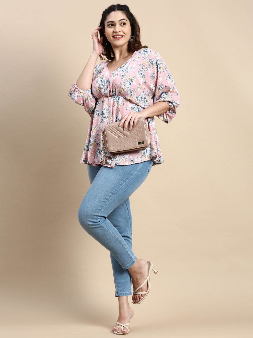 Women Floral Pink Top