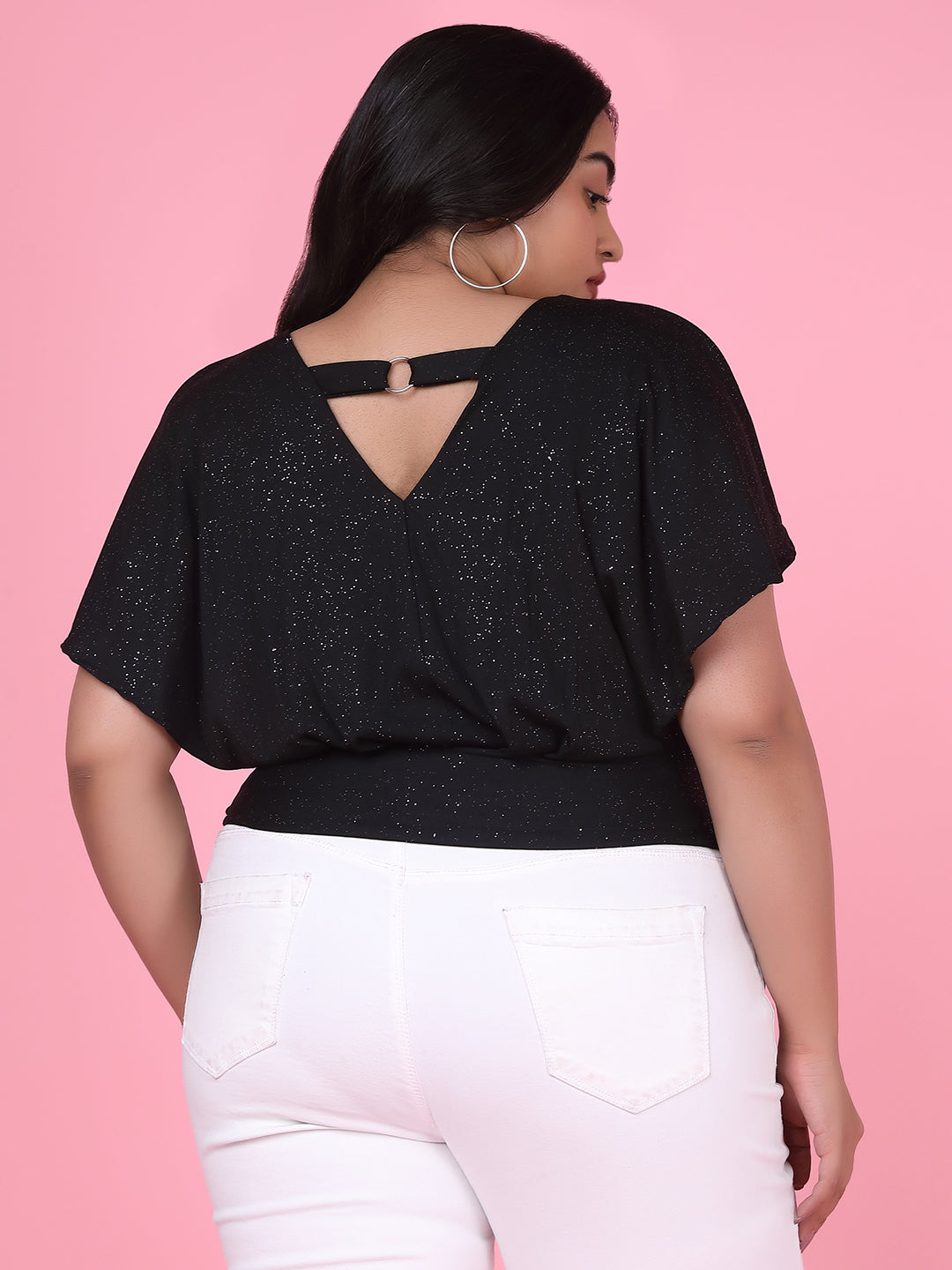 Women Solid Black Top