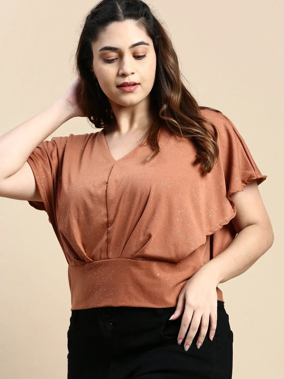 Women's Embellished Copper Top