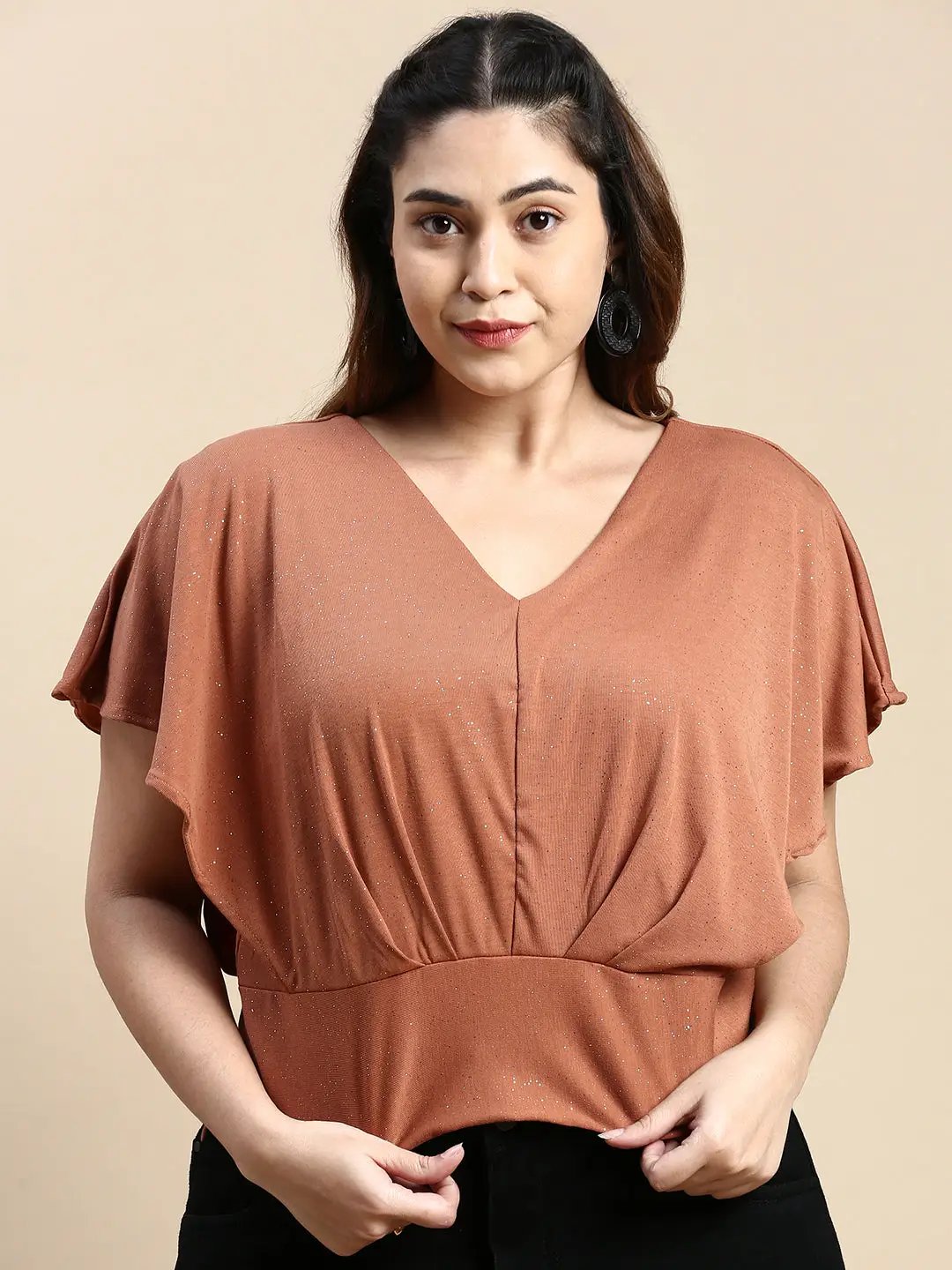 Women's Embellished Copper Top
