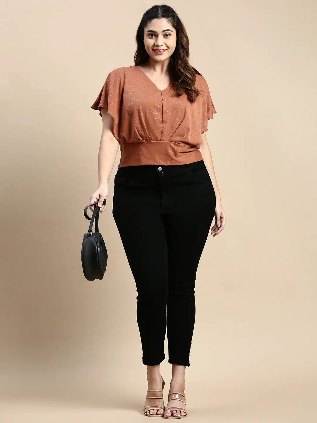 Women's Embellished Copper Top