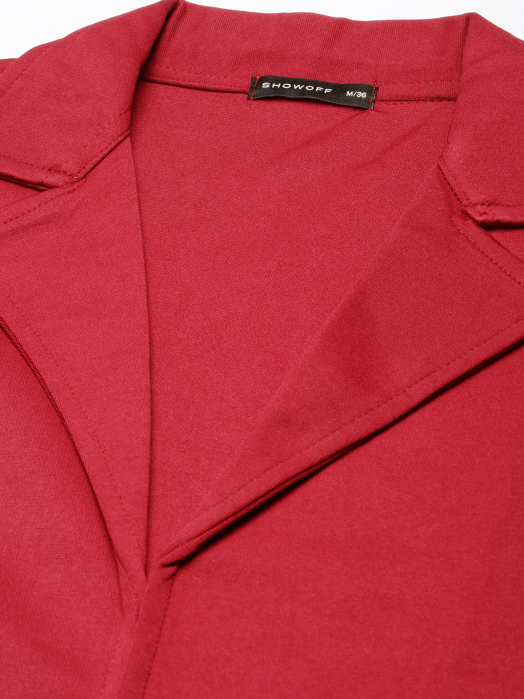 Women's Red Single-Breasted Casual Blazer