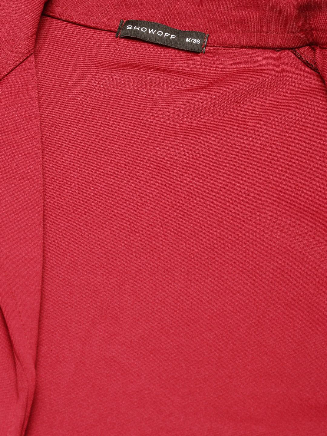 Women's Red Single-Breasted Casual Blazer