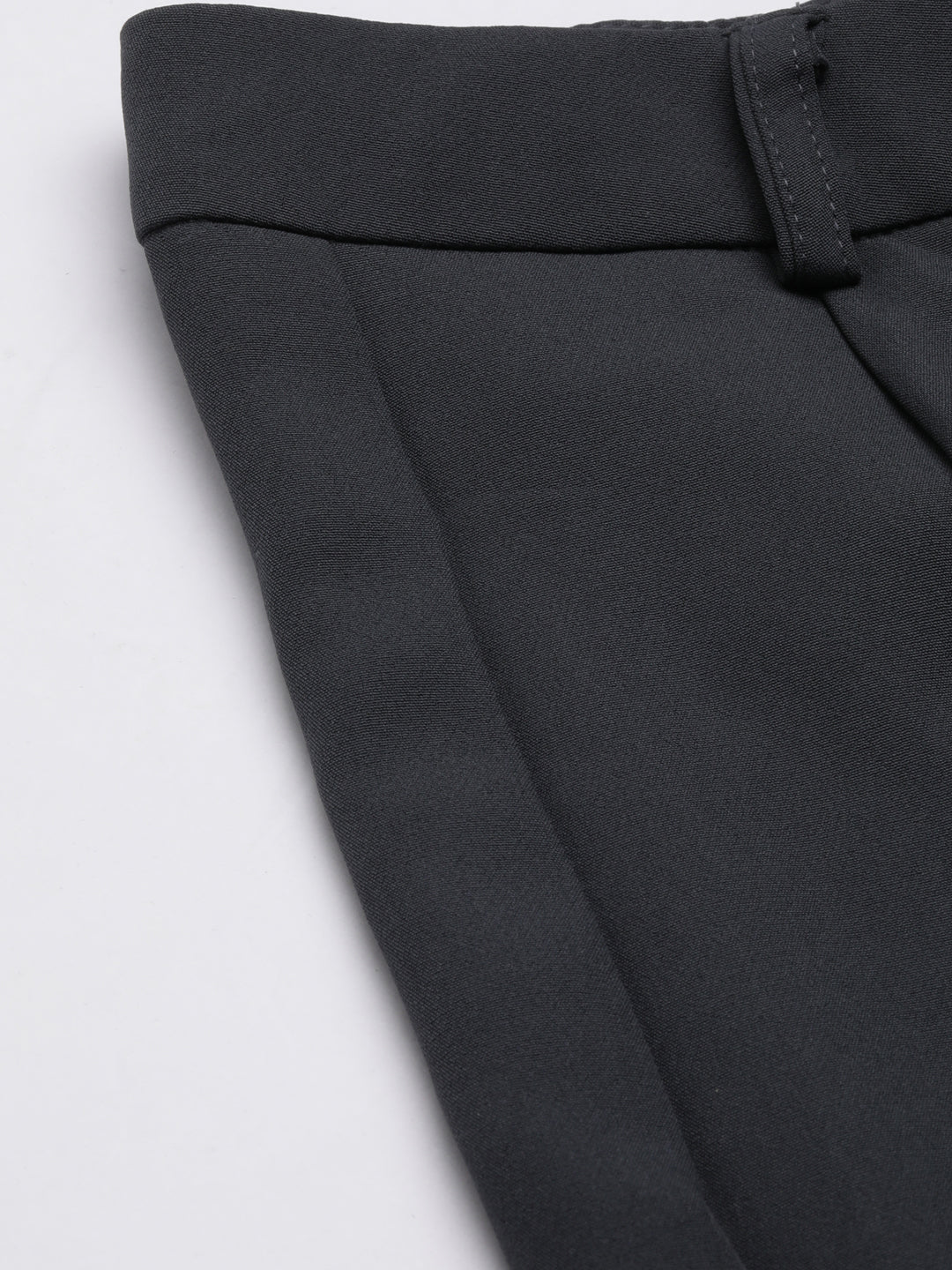 Women Charcoal Solid Parallel Trousers