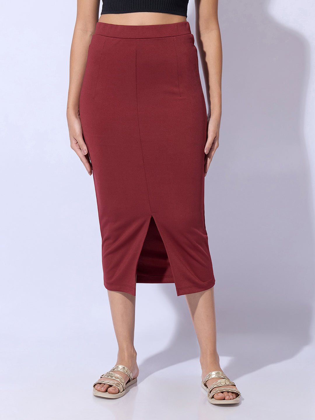 Women's Red Pencil Midi Skirts