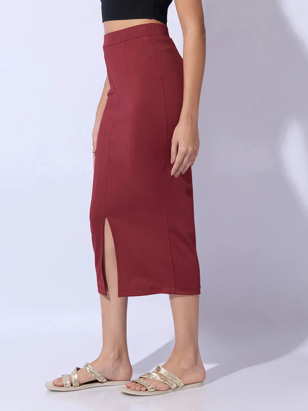 Women's Red Pencil Midi Skirts