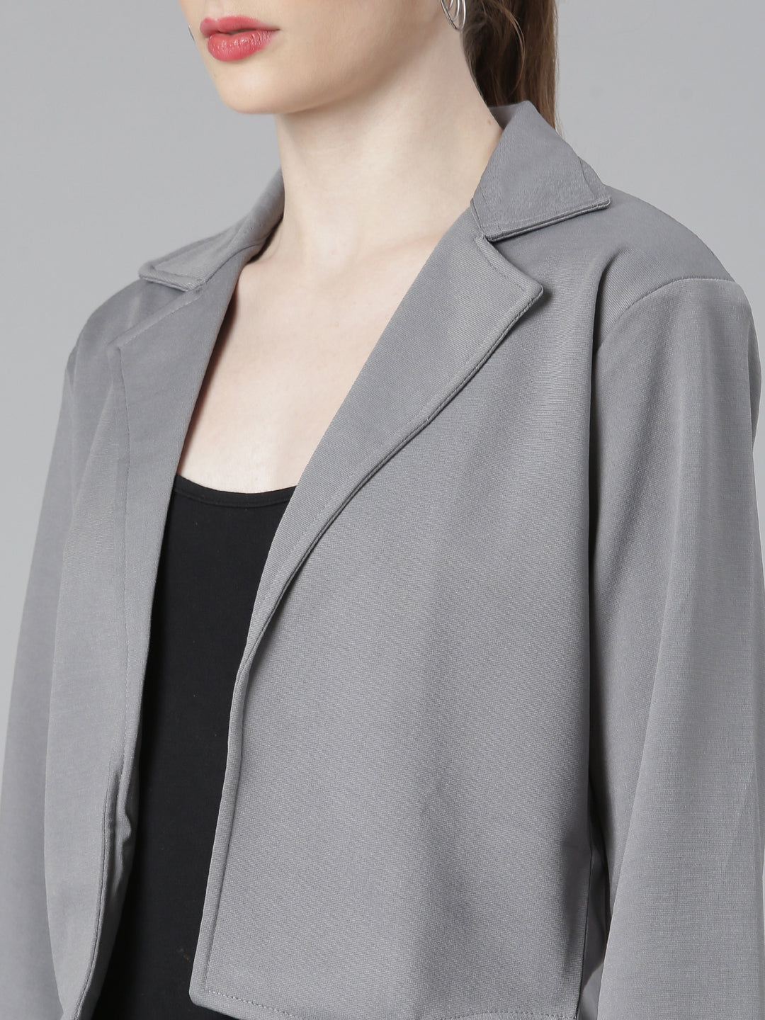 Women Grey Solid Blazer