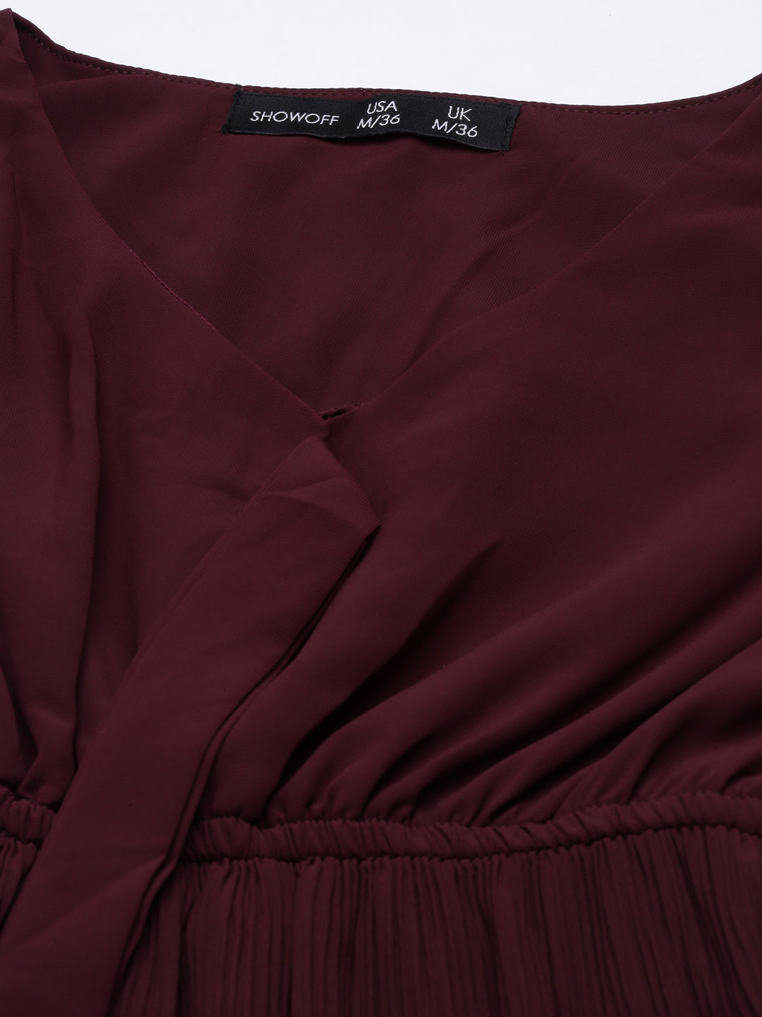 Women Maroon Solid Empire Dress