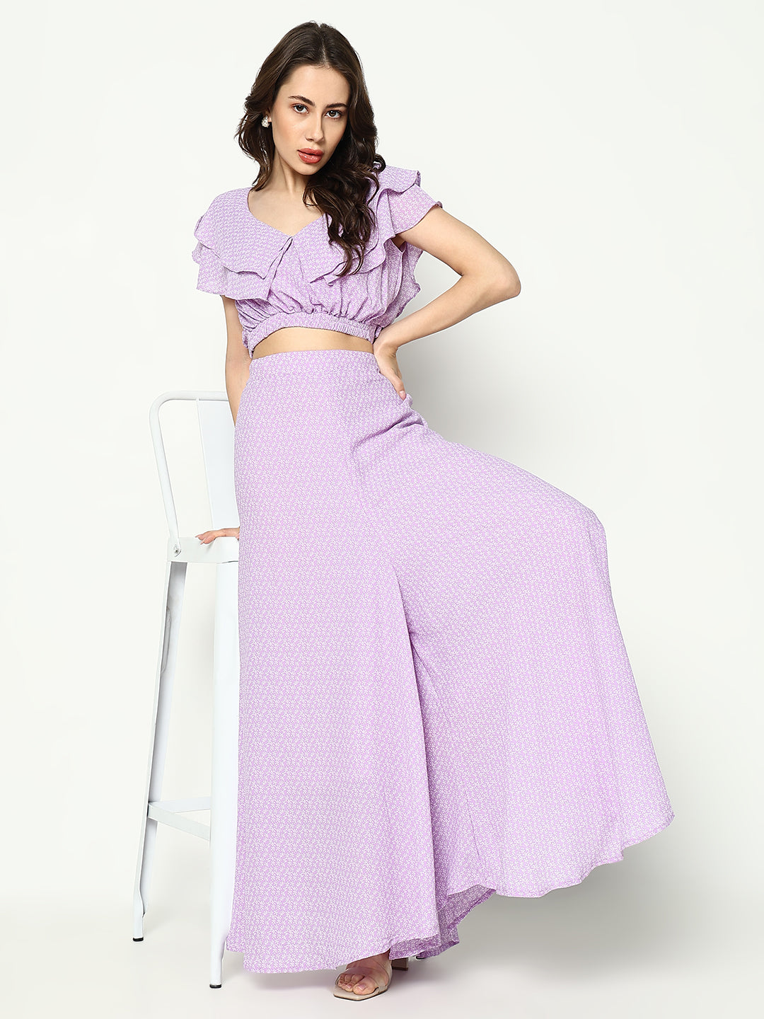 Women's Purple Printed Co-ords