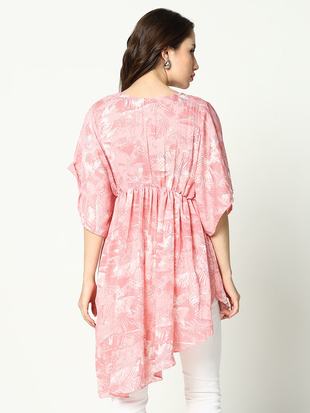 Women's Pink Printed Fit and Flare Top