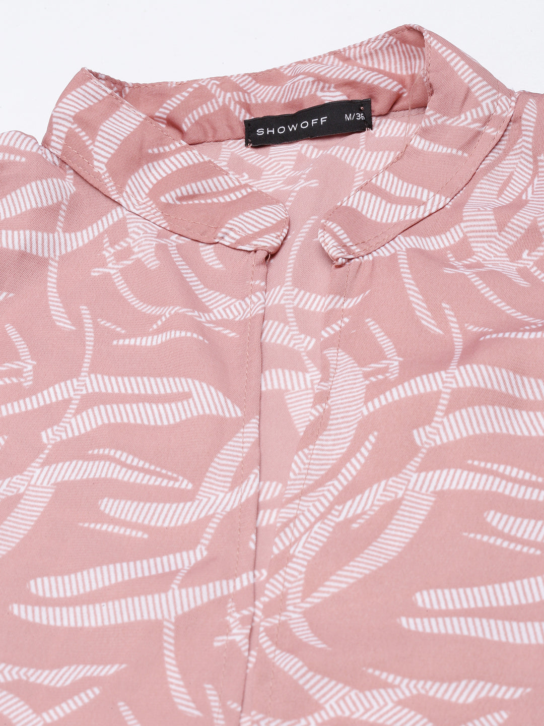 Women's Mauve Printed Smocked Basic Jumpsuit With Shrug