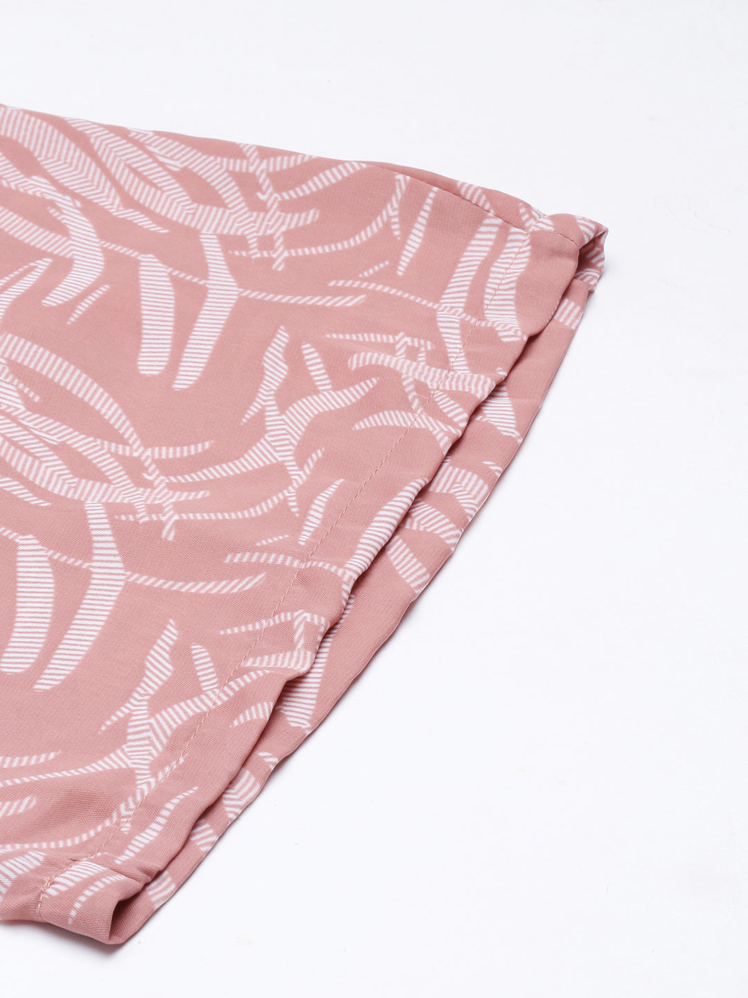 Women's Mauve Printed Smocked Basic Jumpsuit With Shrug