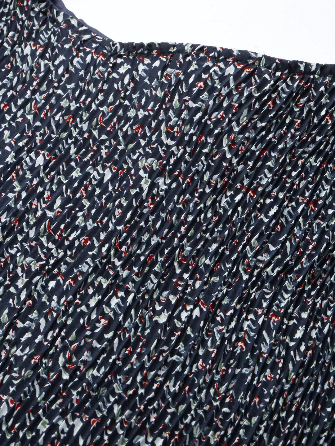 Women's Flared Navy Blue Printed A-Line Dress