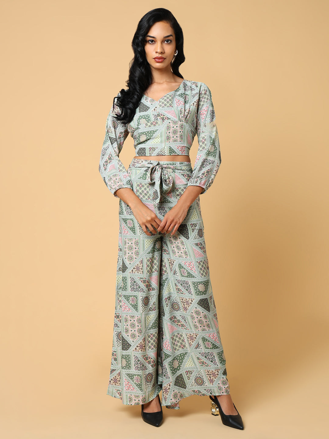 Women Printed Green Co-Ords Set