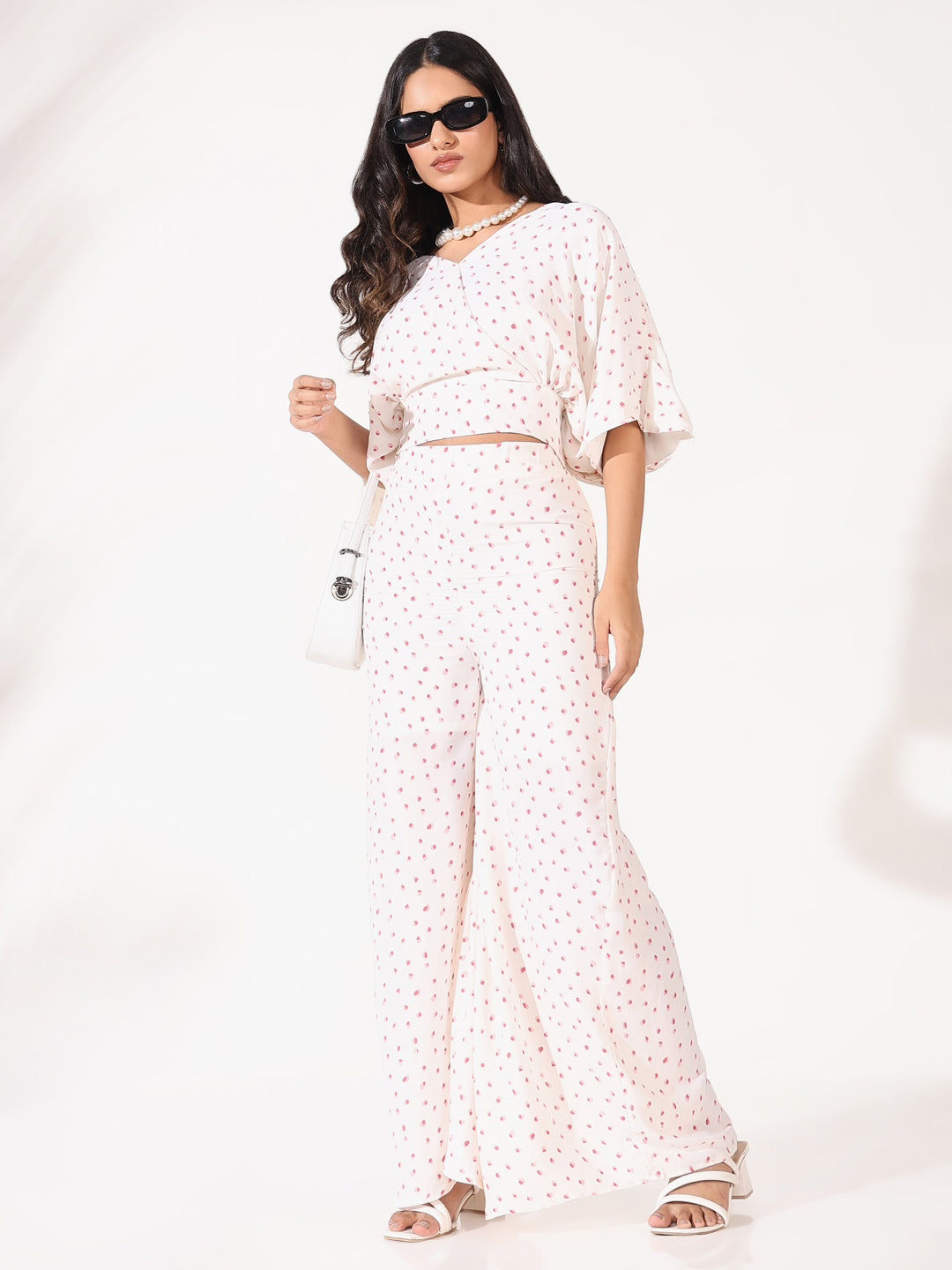 Women Printed Cream Co Ords Set