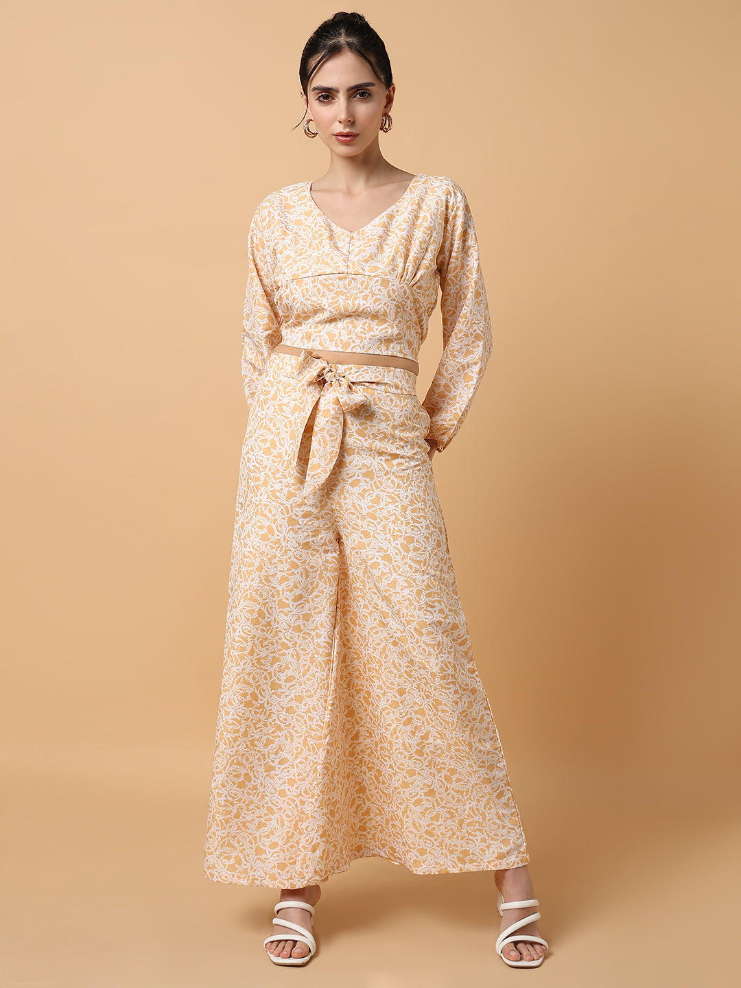 Women Printed Mustard Co-Ords Set