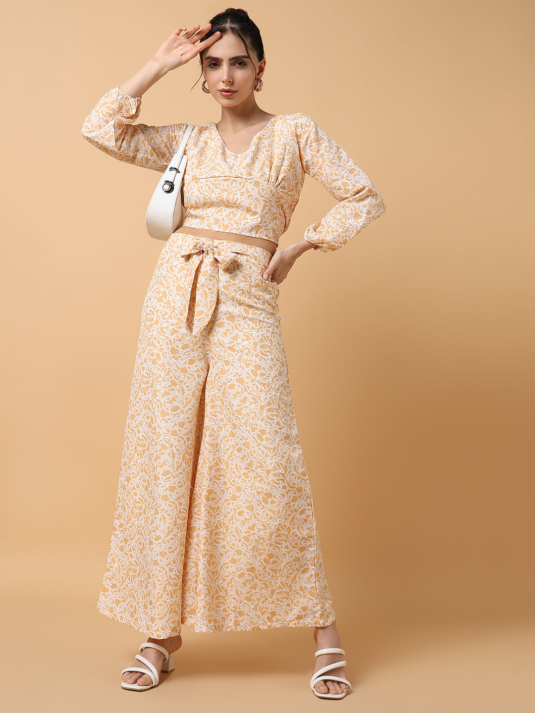 Women Printed Mustard Co-Ords Set