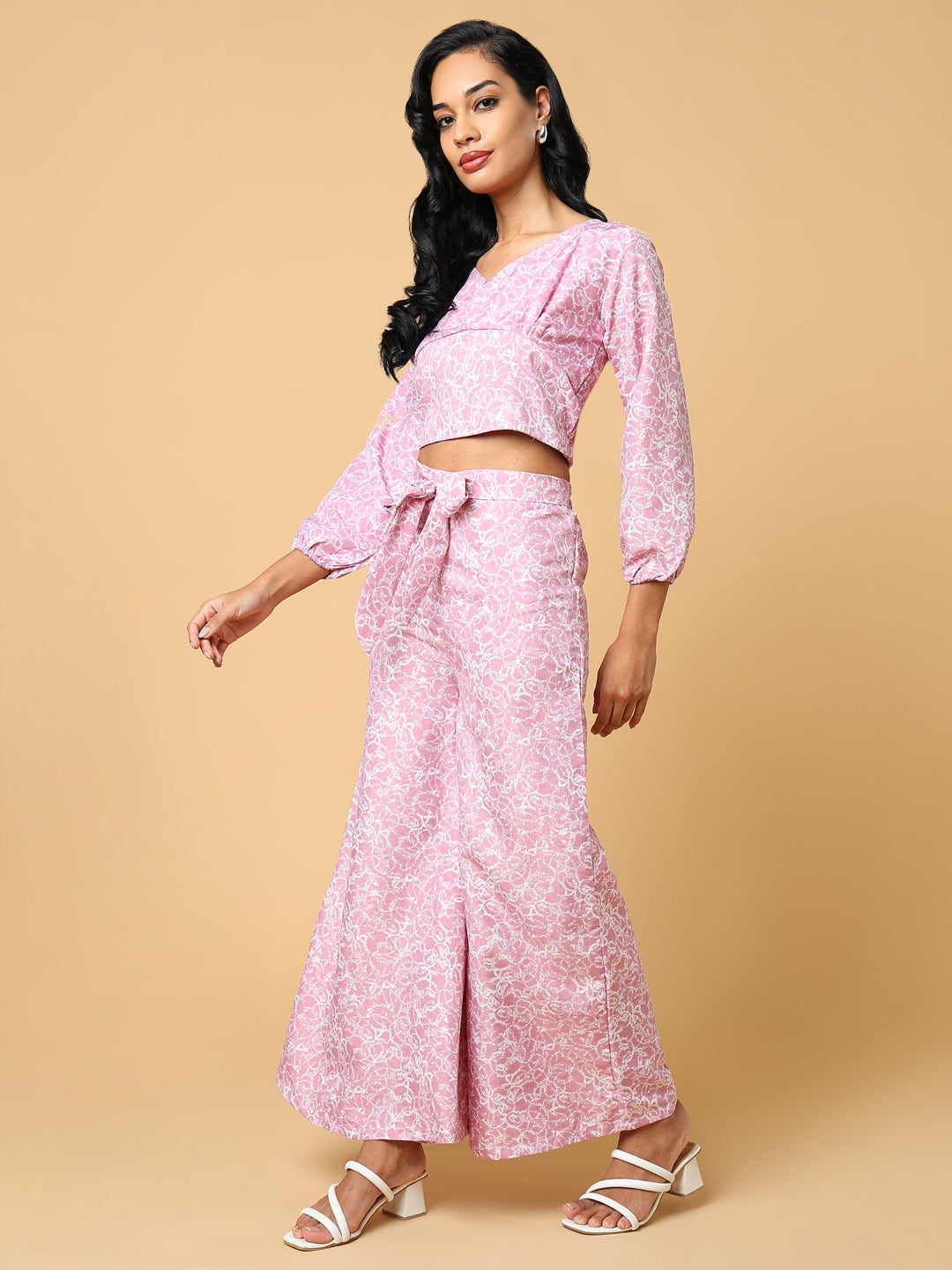 Women Printed Pink Co-Ords Set