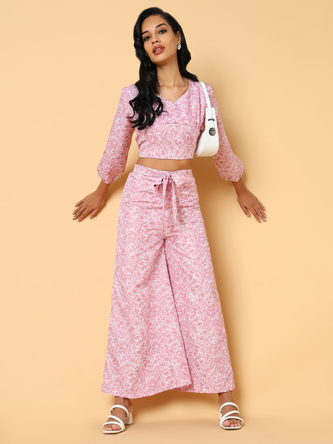 Women Printed Pink Co-Ords Set