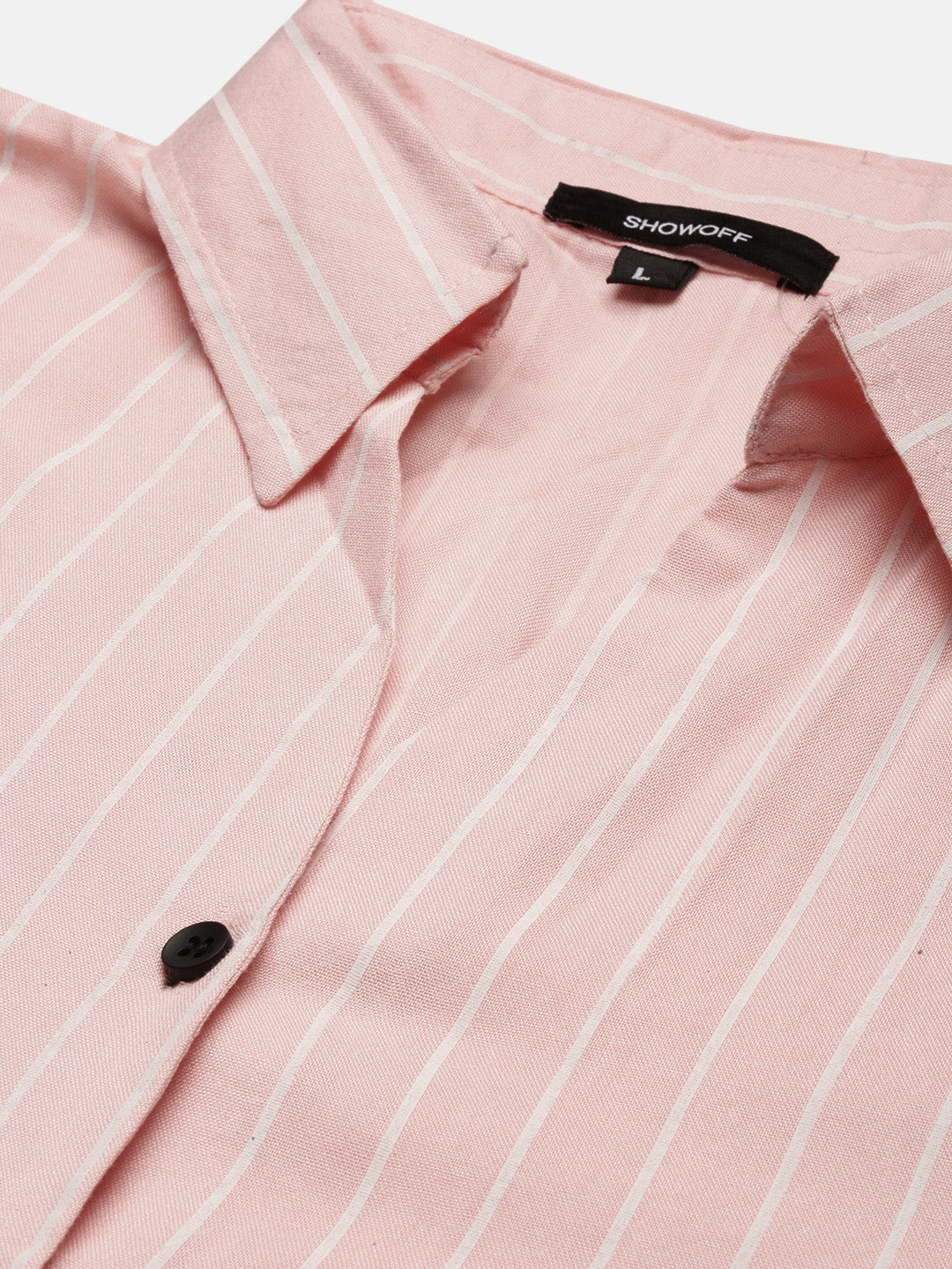 Women Striped Pink Slim Fit Shirt