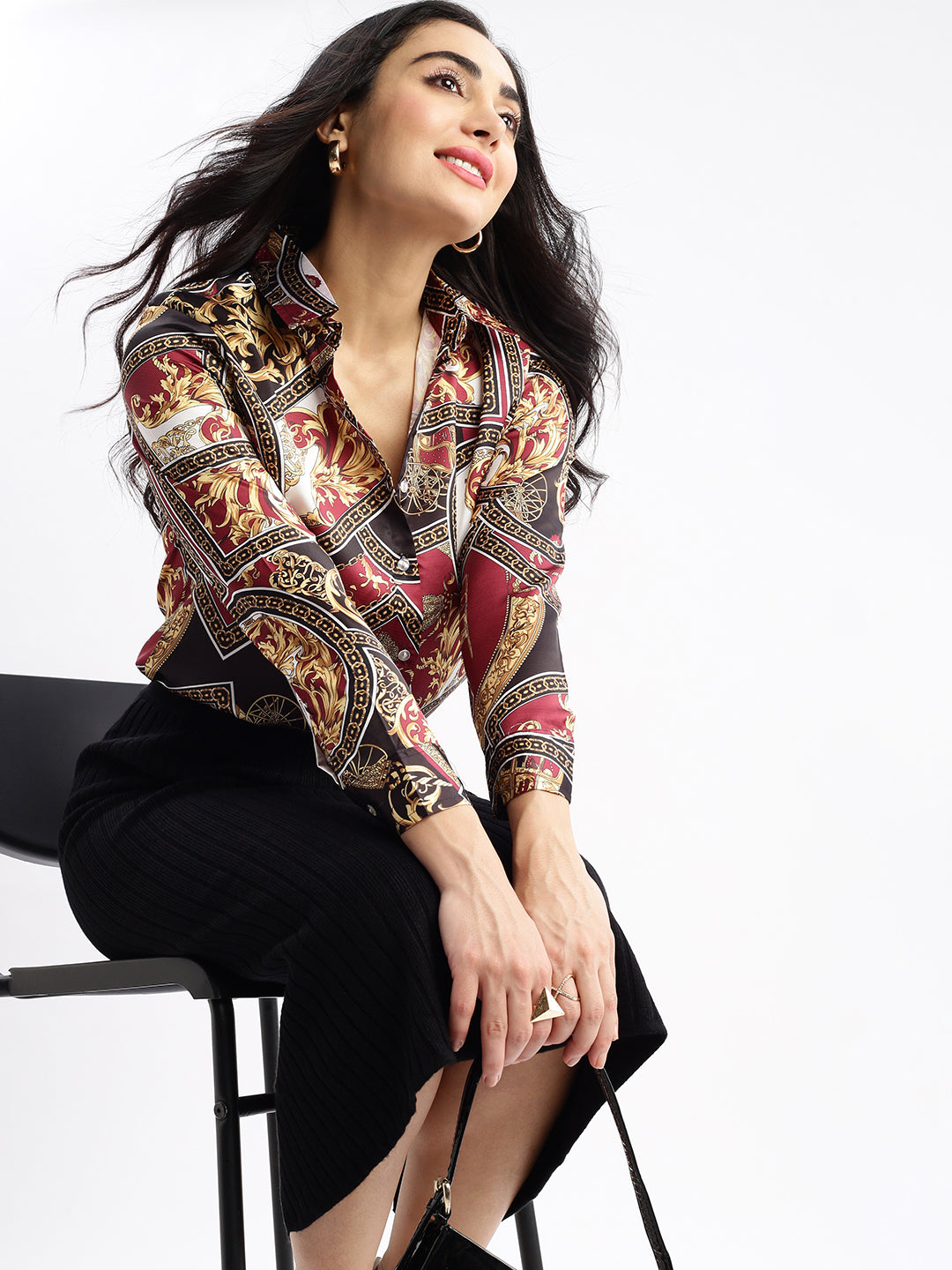 Women Graphic Print Multi Slim Fit Shirt