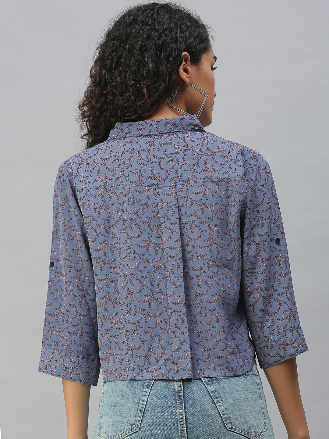 Women Blue Floral Shirt