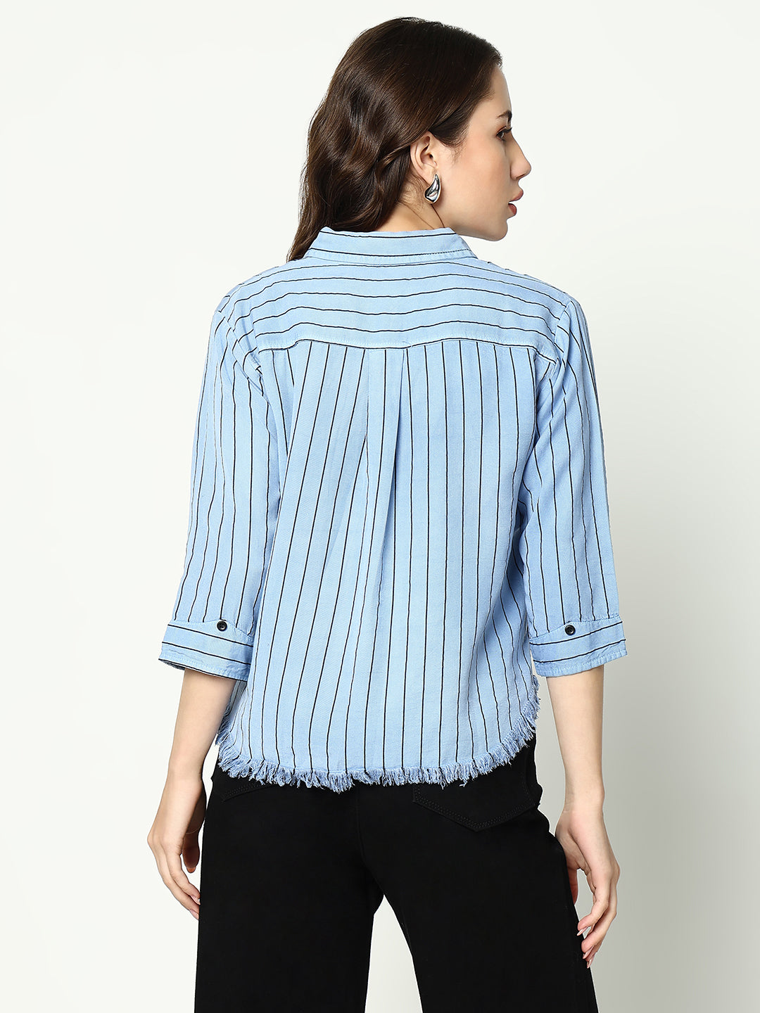 Women's Blue Striped Shirt