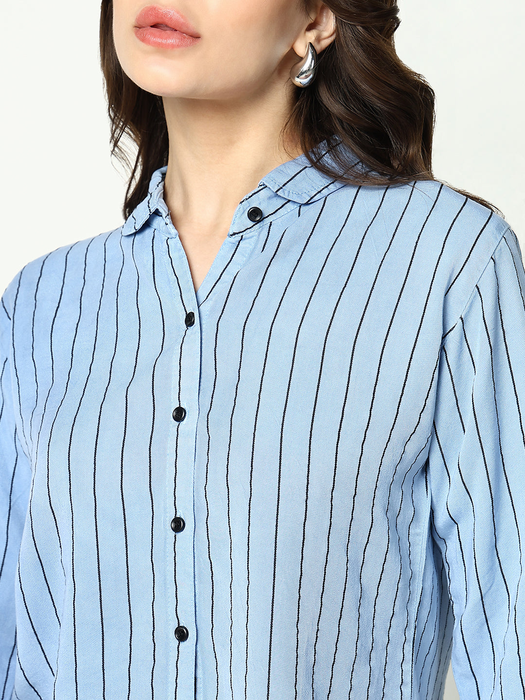 Women's Blue Striped Shirt