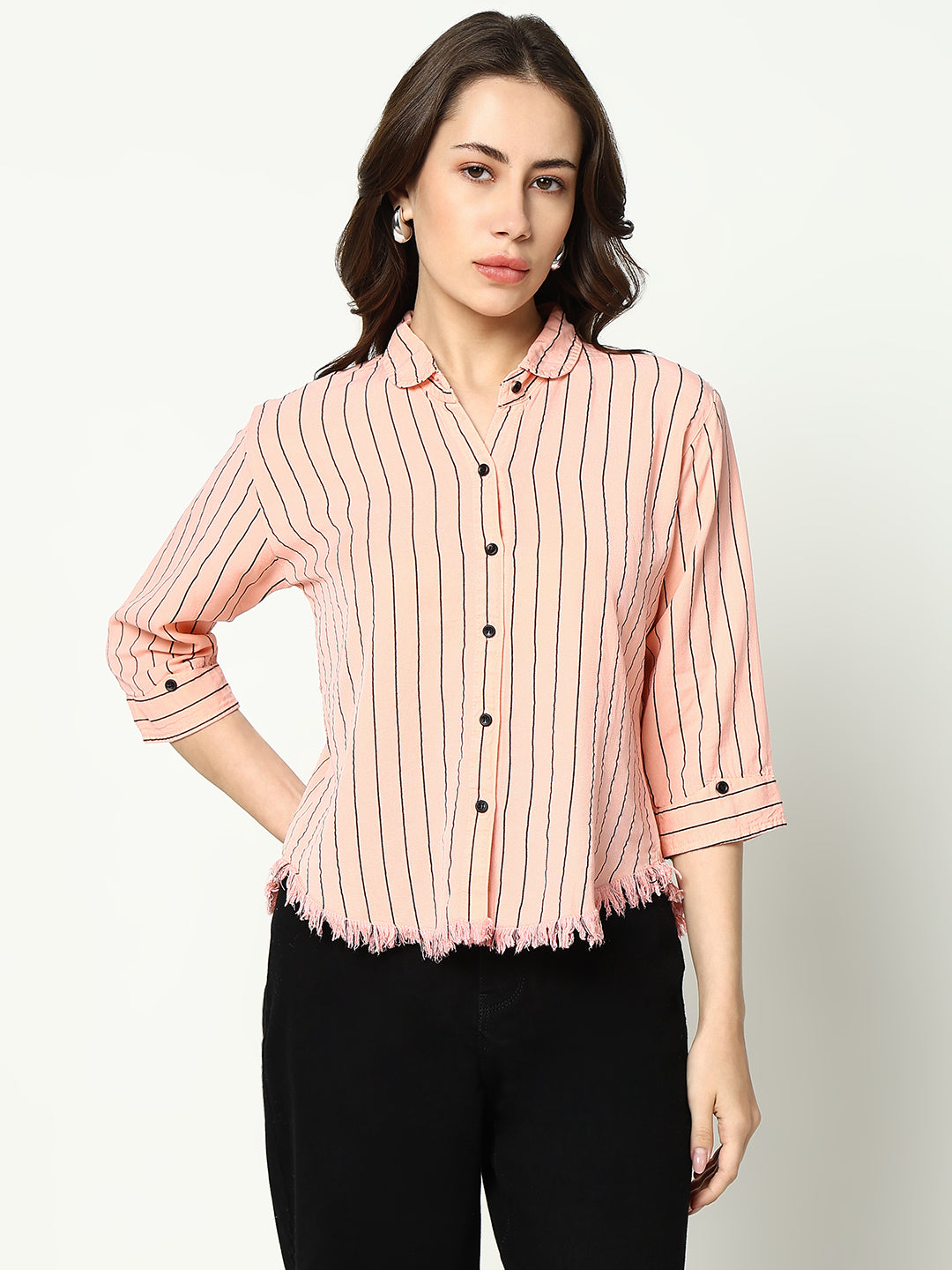 Women's Pink Striped Shirt