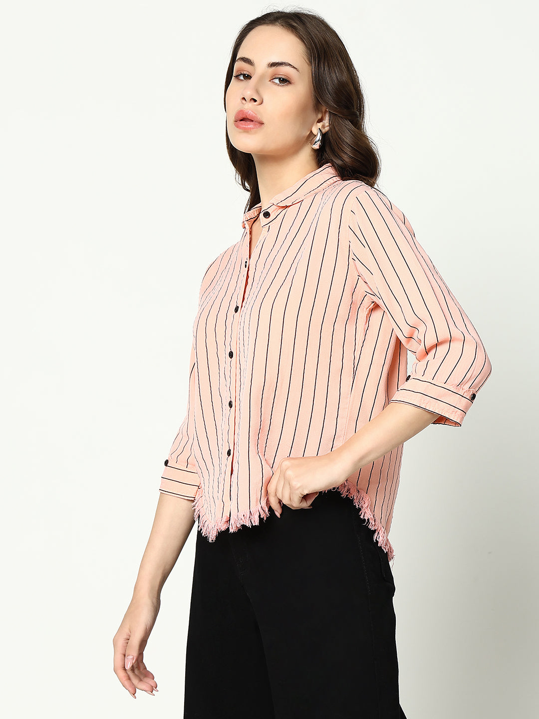 Women's Pink Striped Shirt