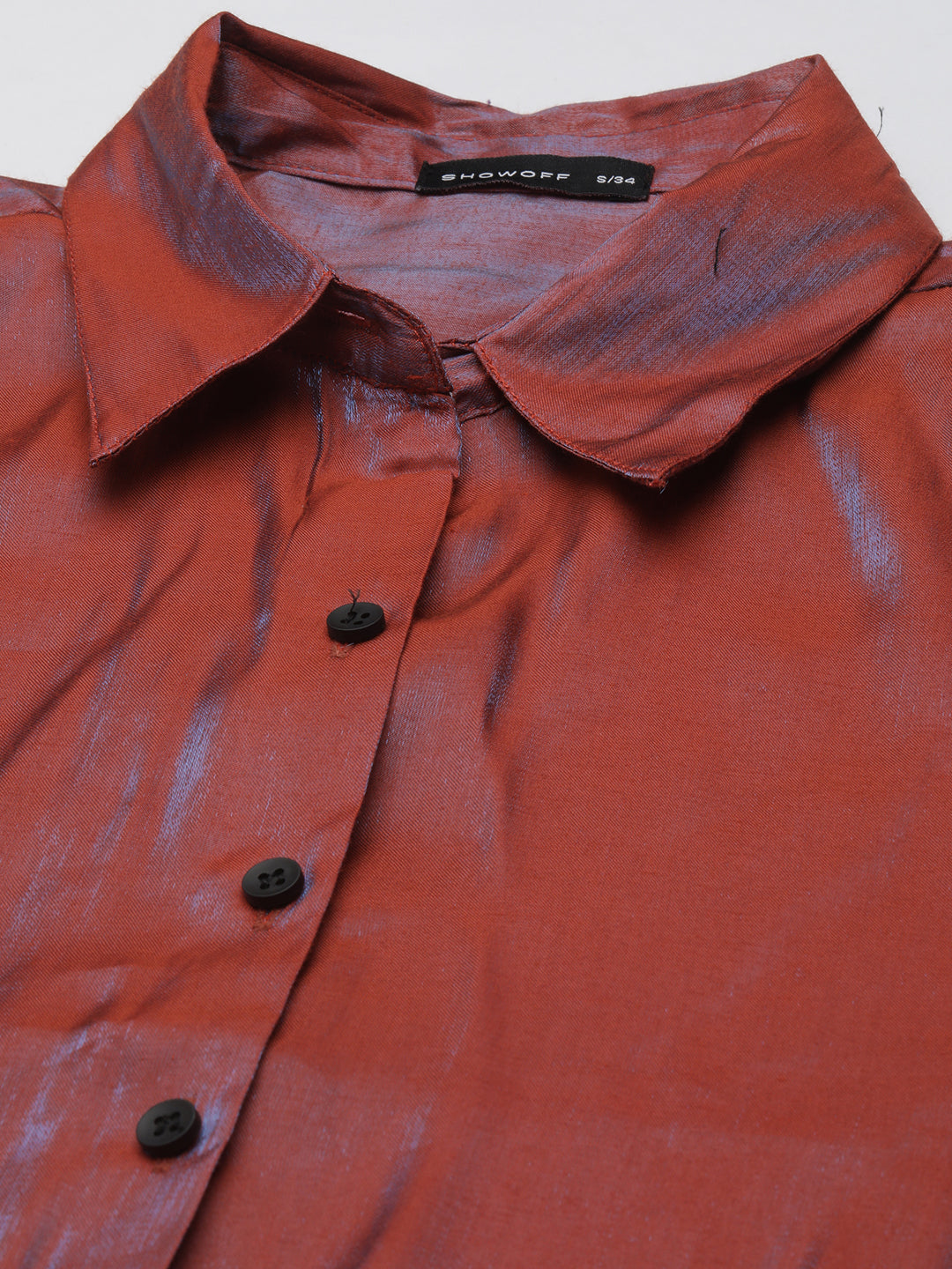 Women Rust Solid Shirt