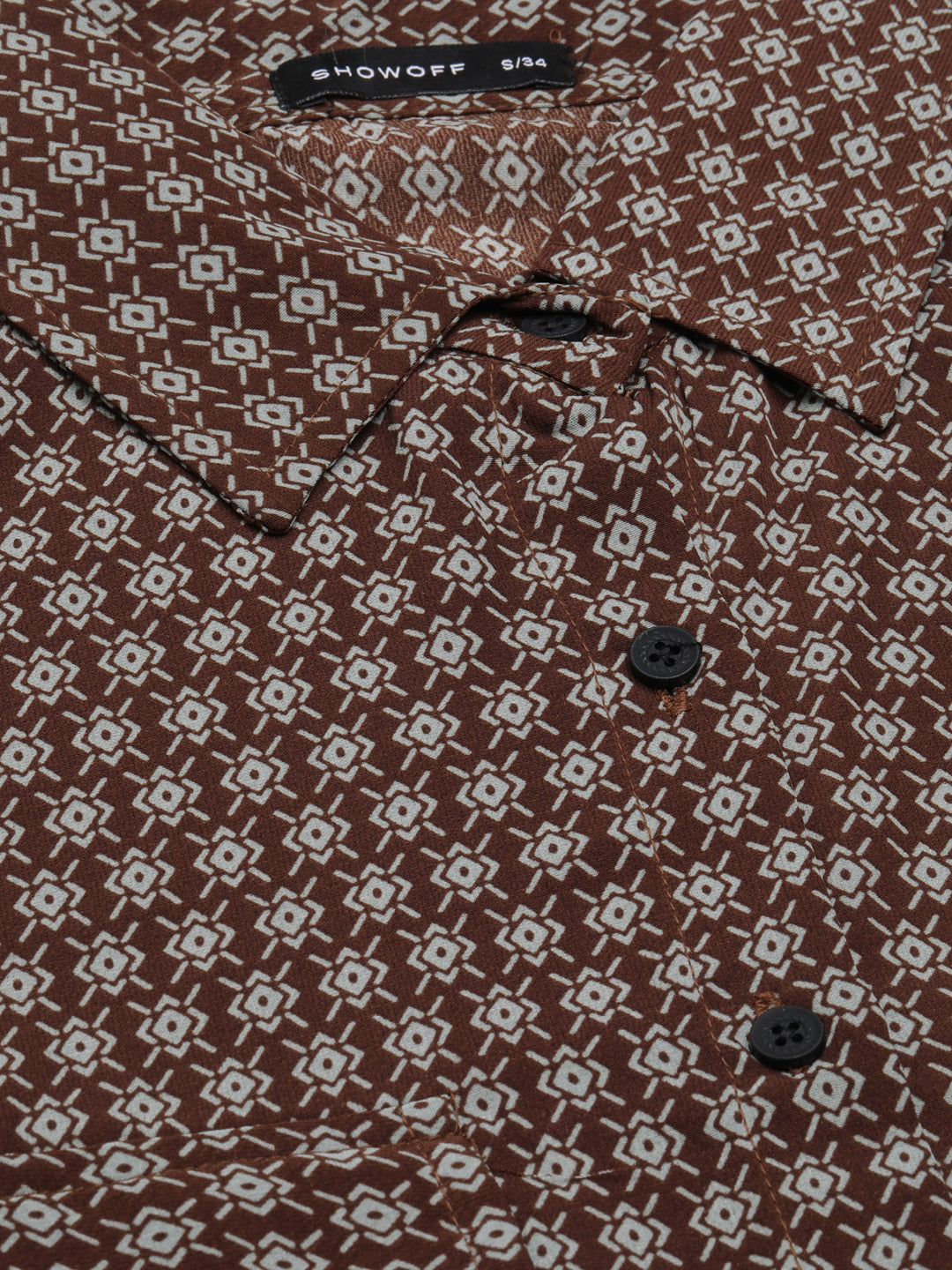 Women Brown Micro Ditsy Shirt