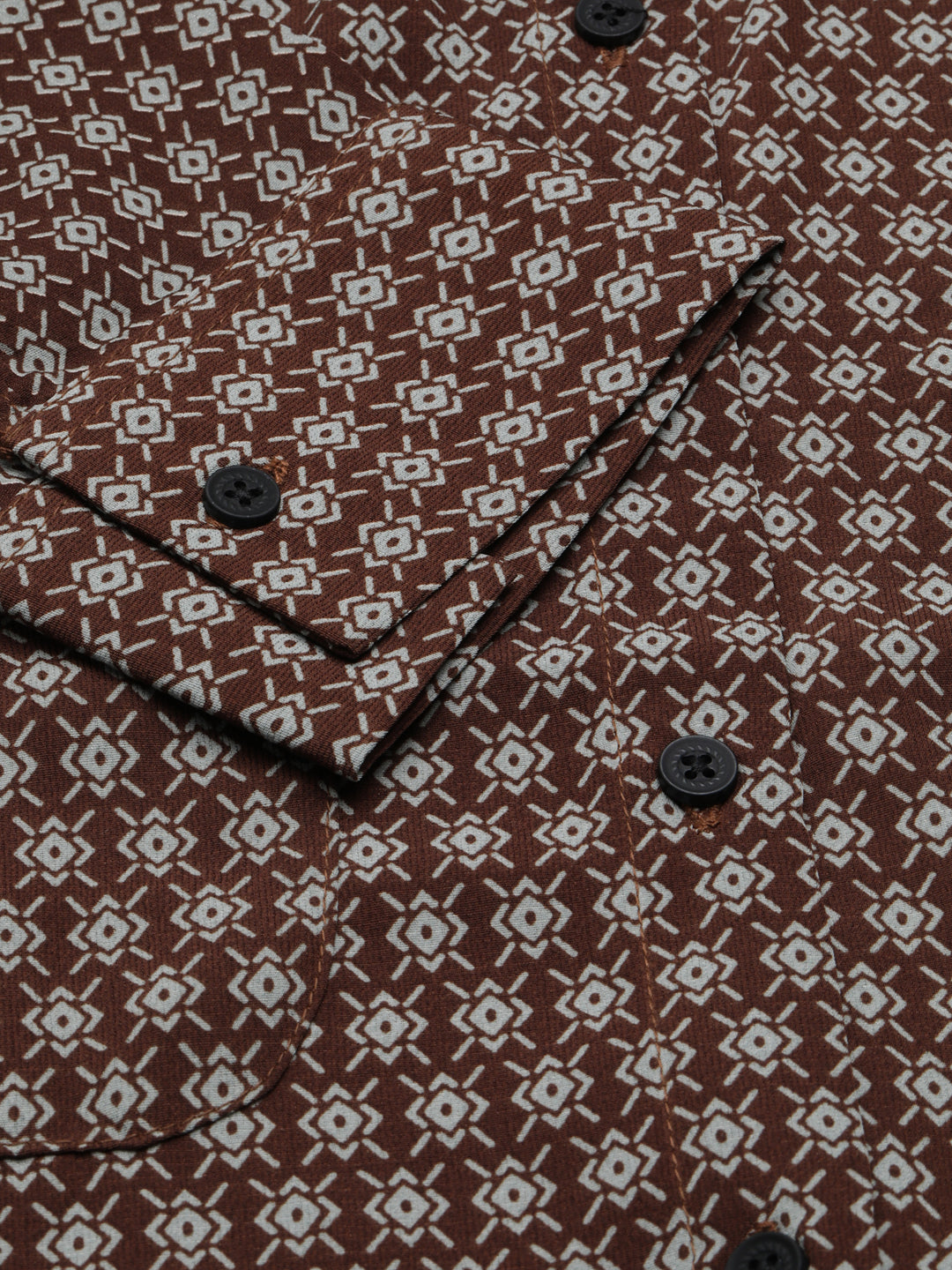 Women Brown Micro Ditsy Shirt