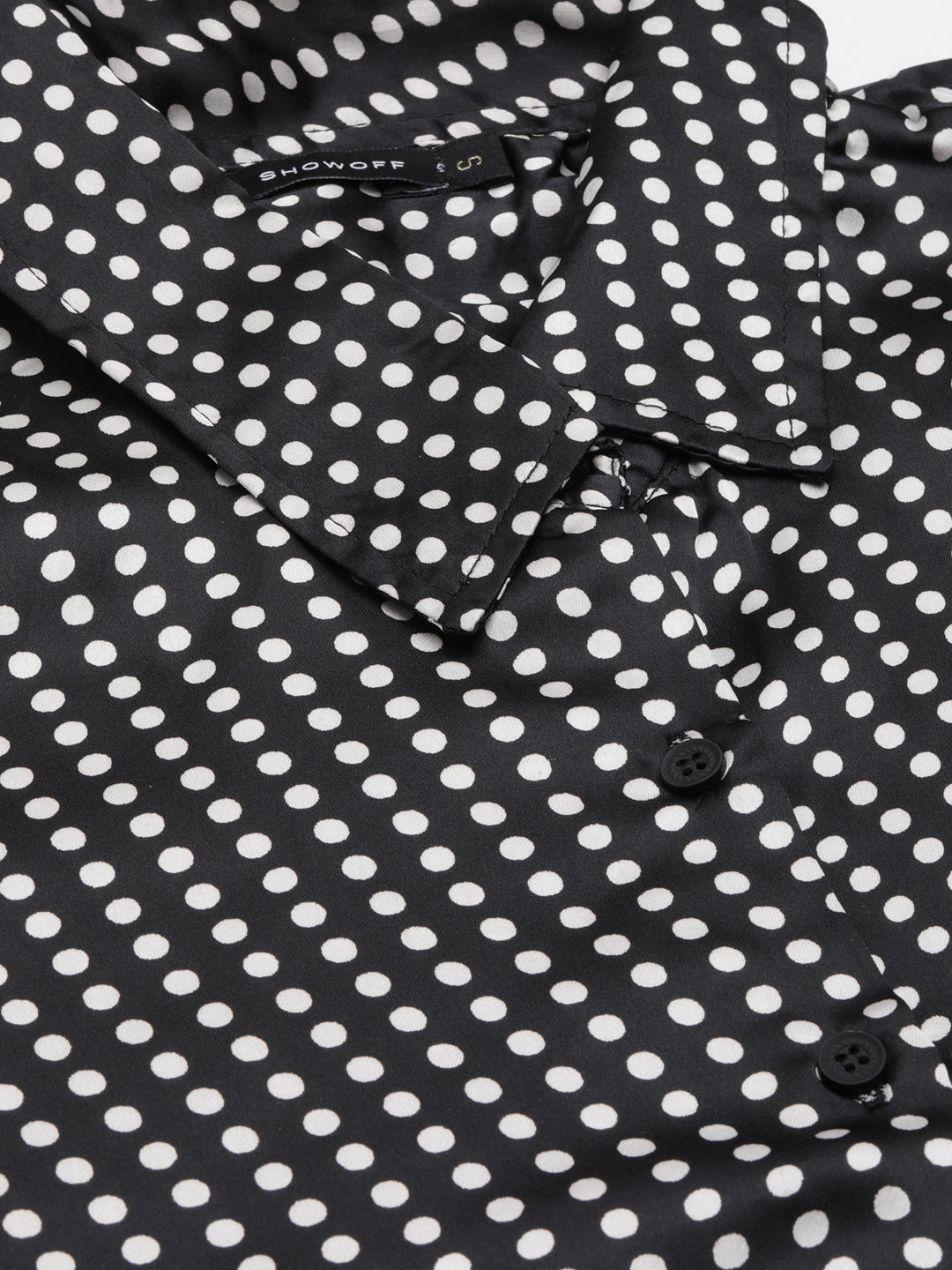 Women Black Polka Dots Shirt