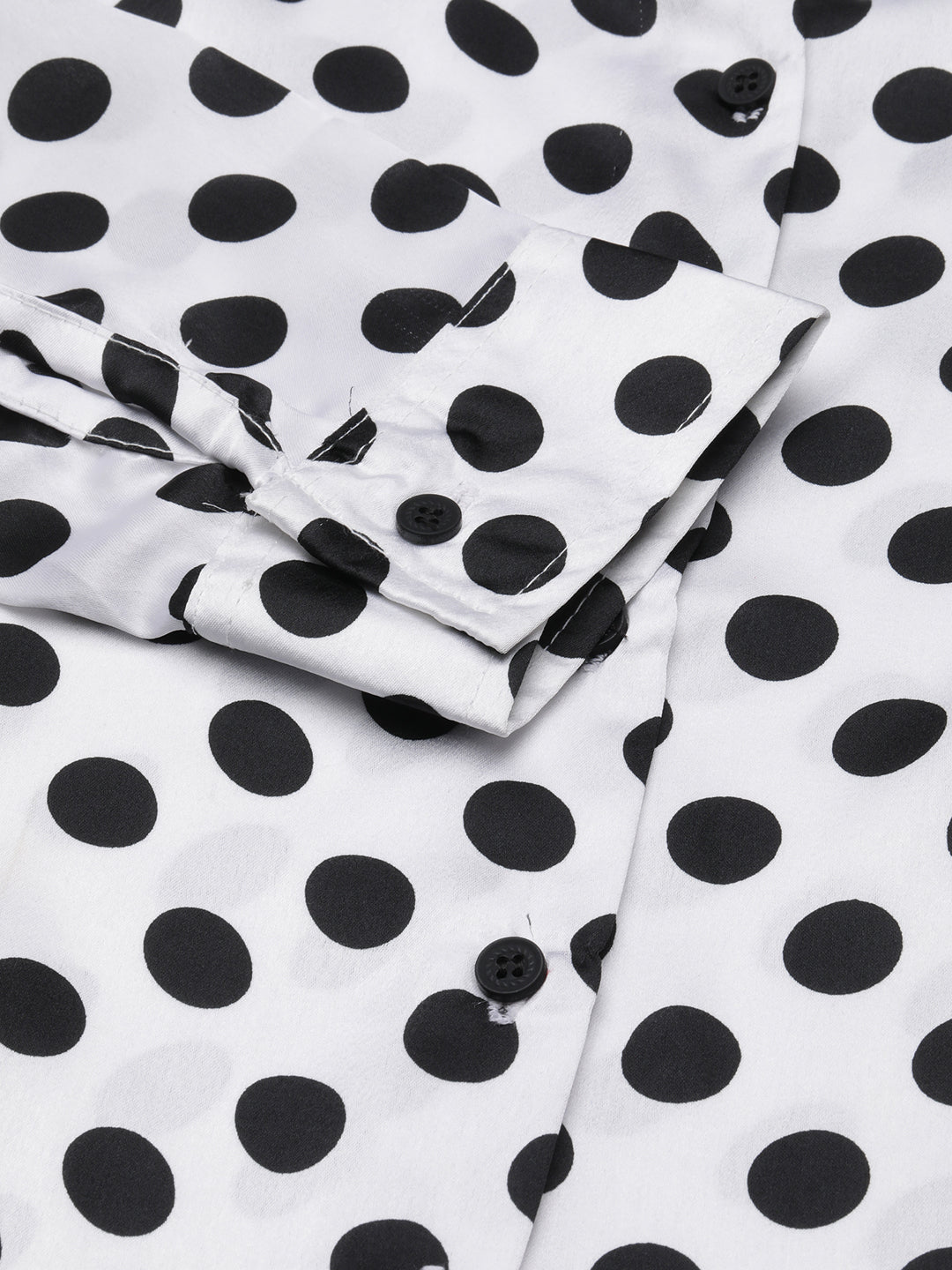 Women White Polka Dots Shirt