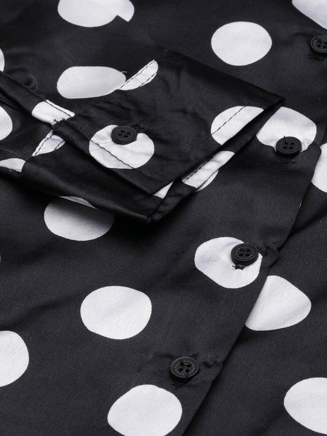 Women Black Polka Dots Shirt