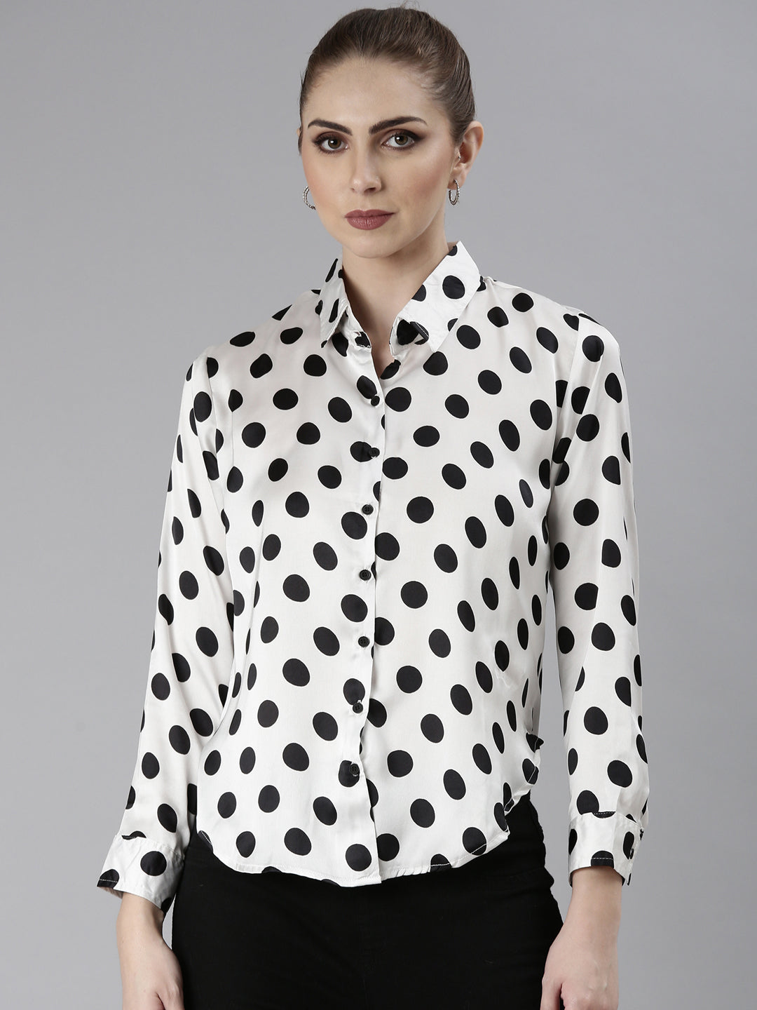 Women's White Polka Dots Shirt