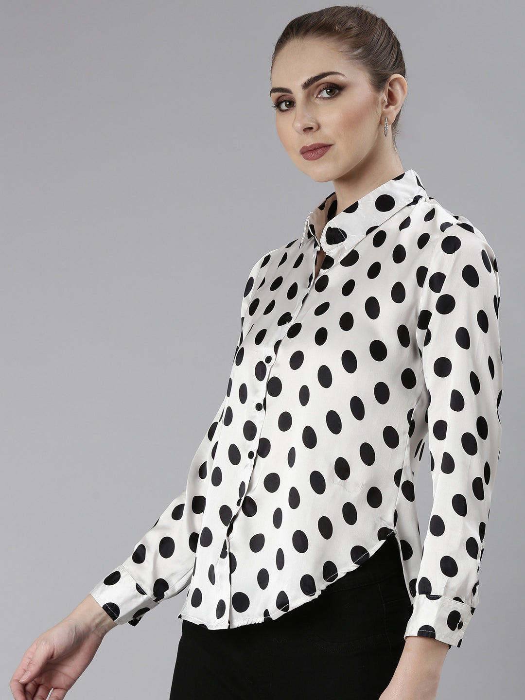 Women's White Polka Dots Shirt