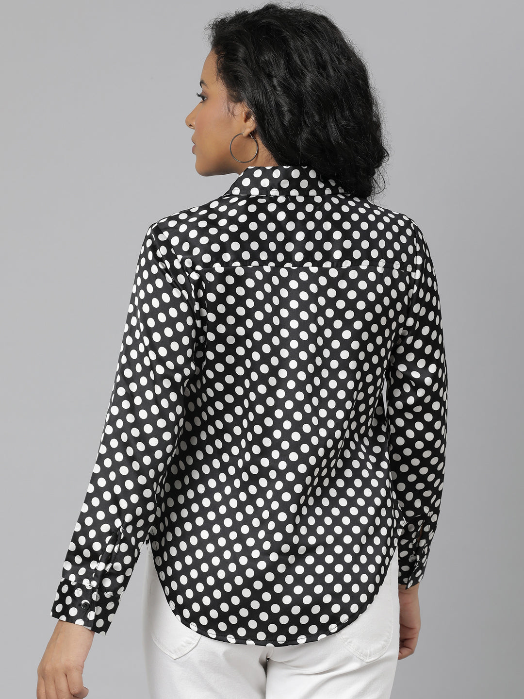 Women Black Polka Dots Shirt