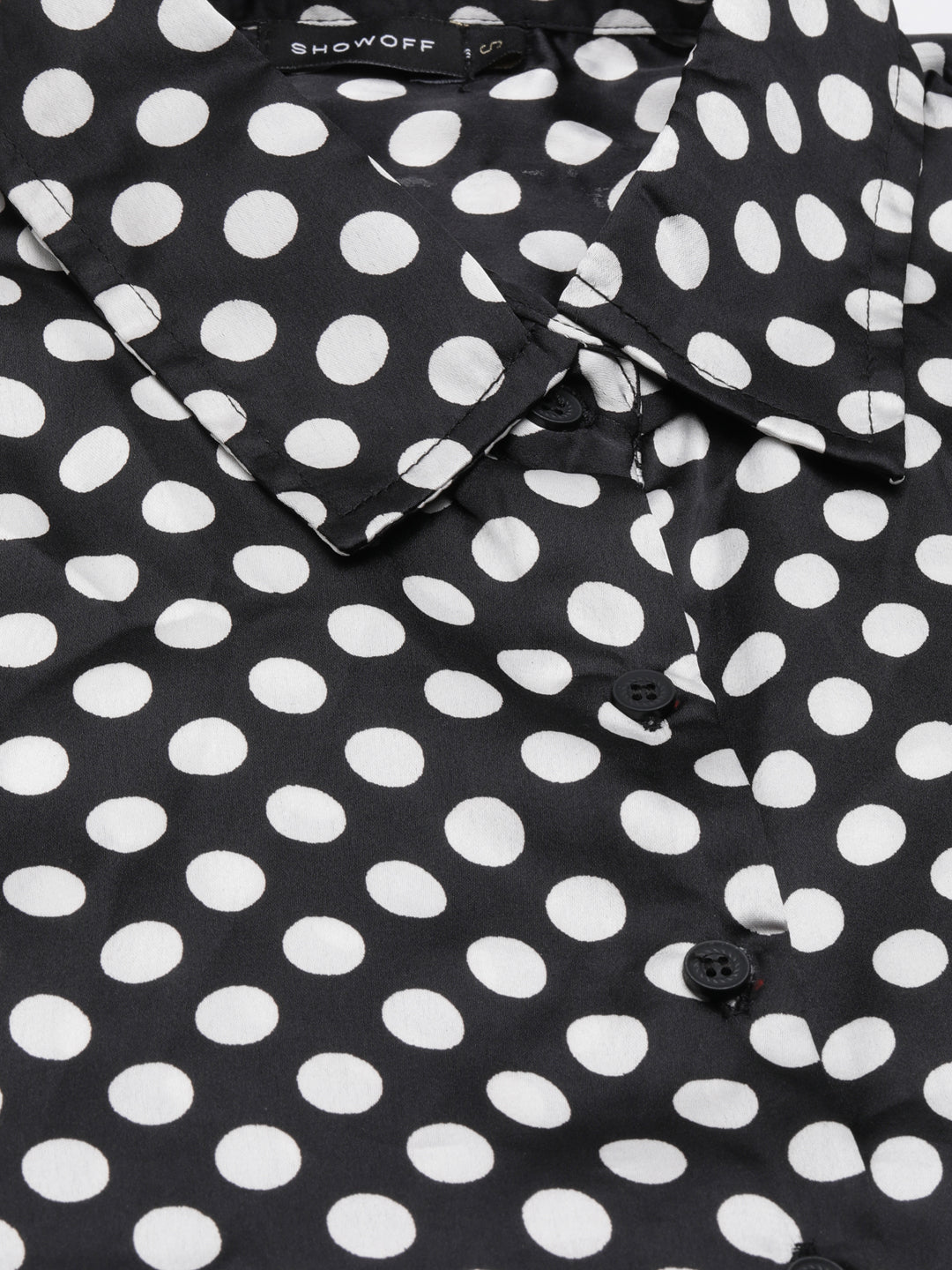 Women Black Polka Dots Shirt