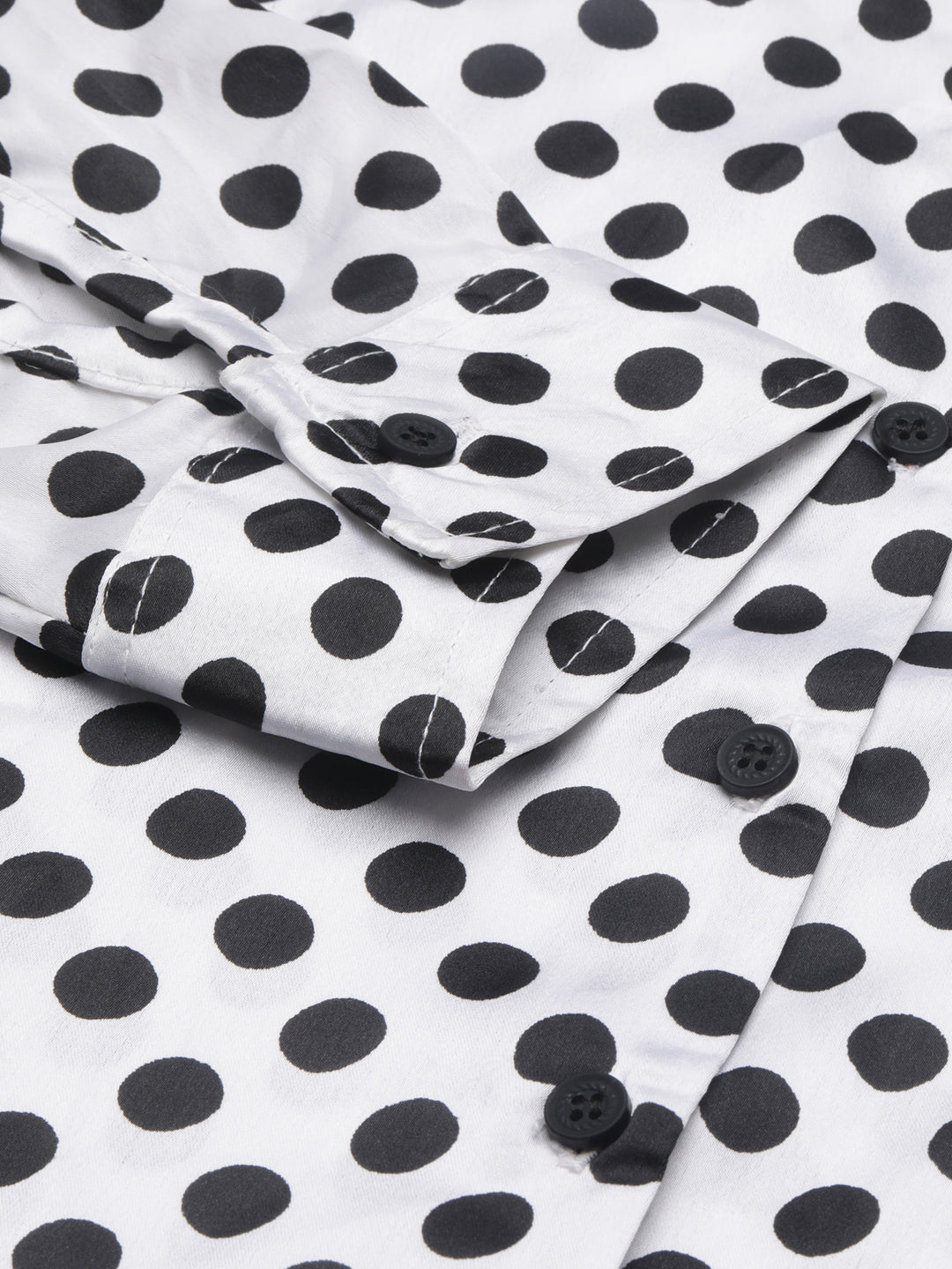 Women White Polka Dots Shirt