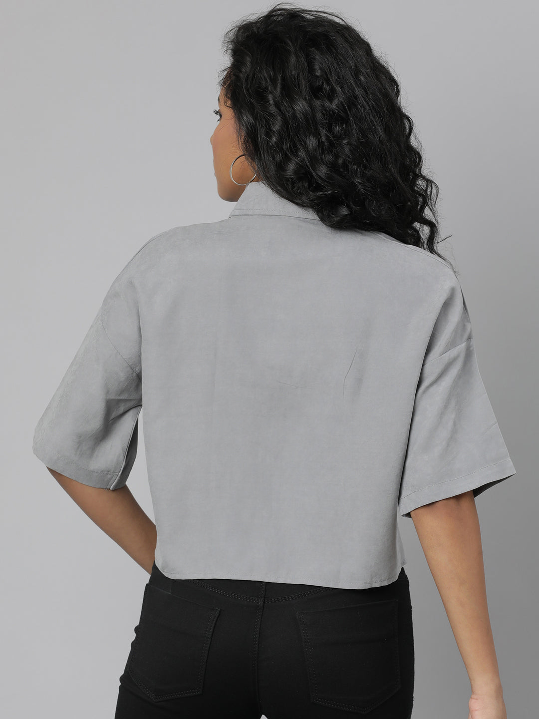 Women Grey Solid Shirt