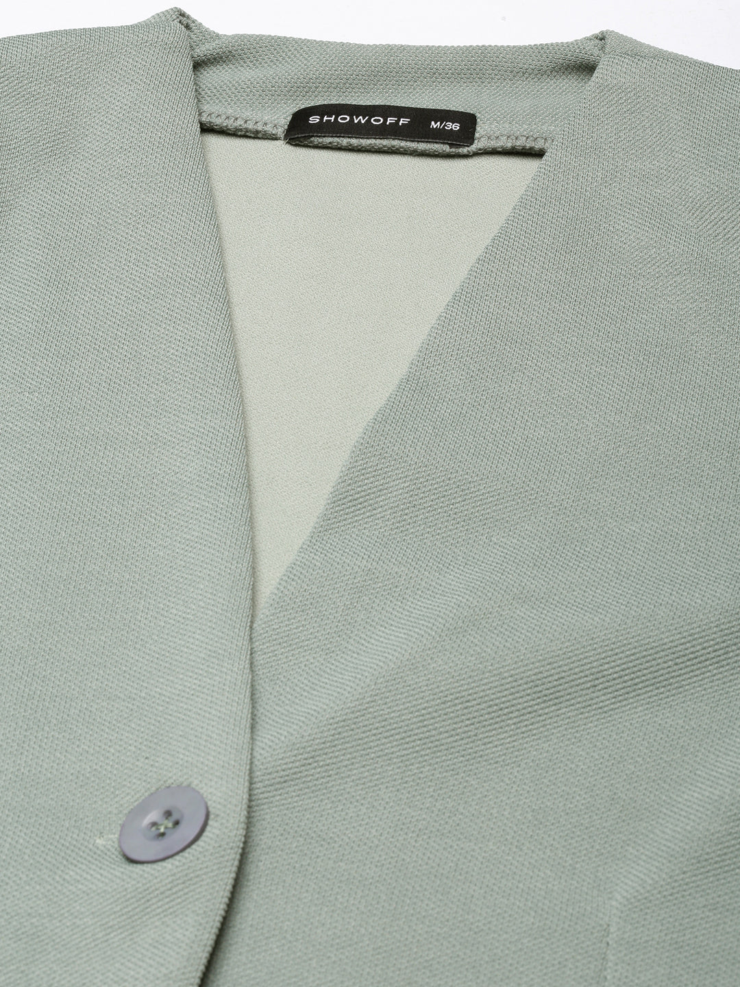 Women's Sea Green Solid Single Breasted Blazer