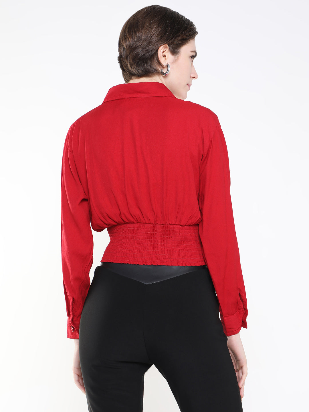 Women Solid Red Top