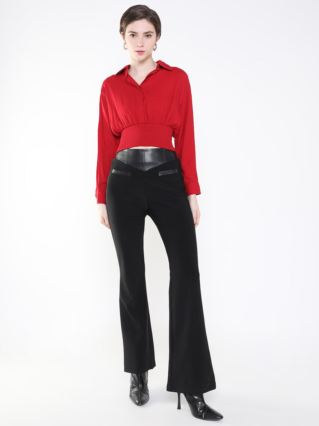 Women Solid Red Top