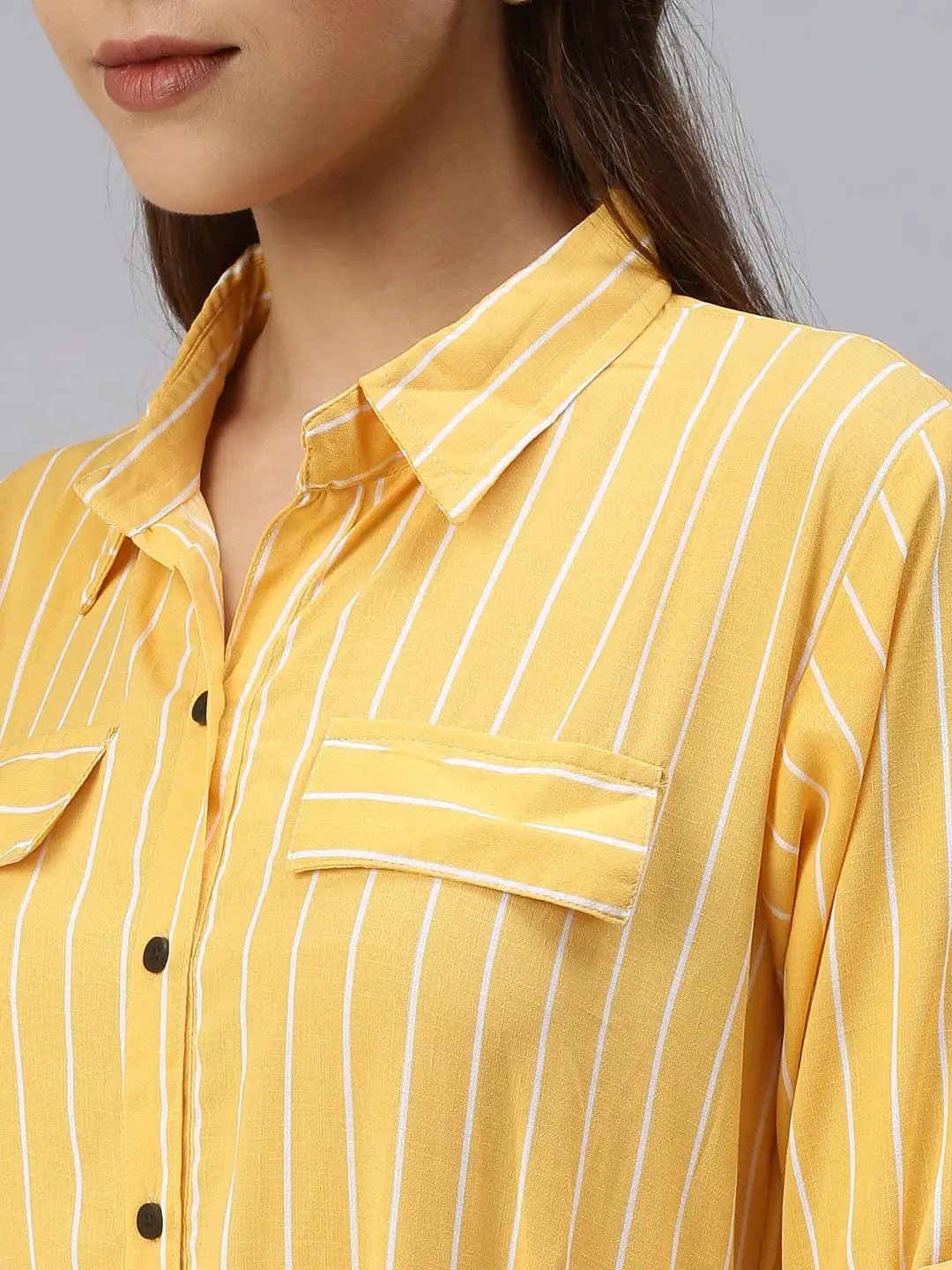 Women's Printed Fit and Flare Yellow Dress