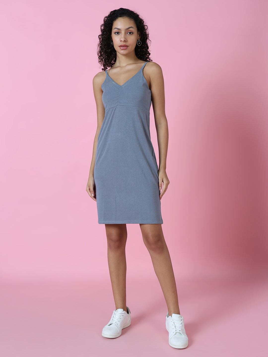 Women Grey Solid Bodycon Dress