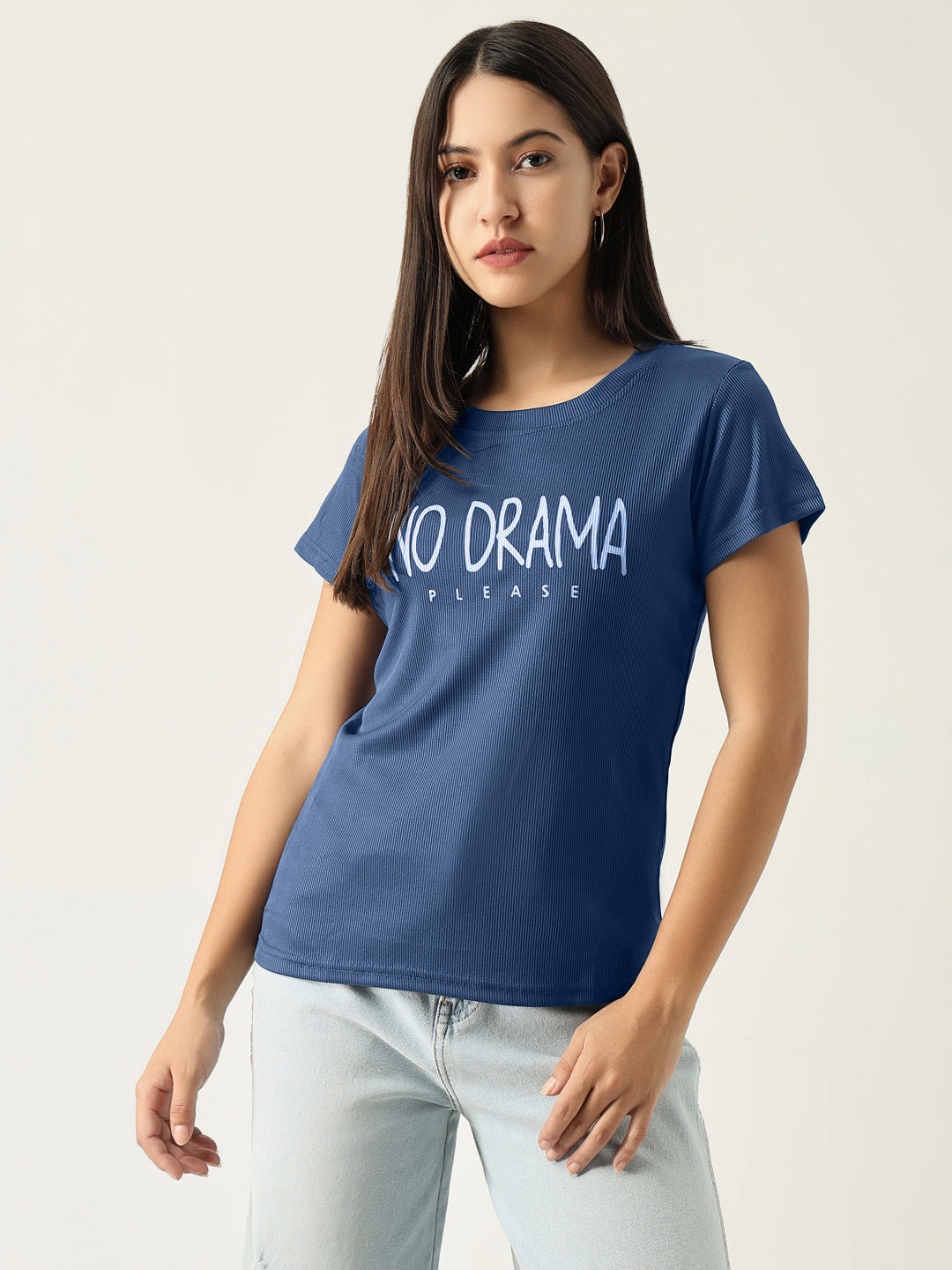 Women Graphic Blue T Shirt