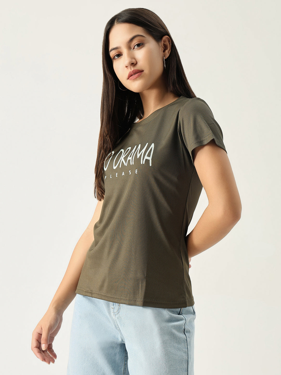 Women Graphic Olive T Shirt