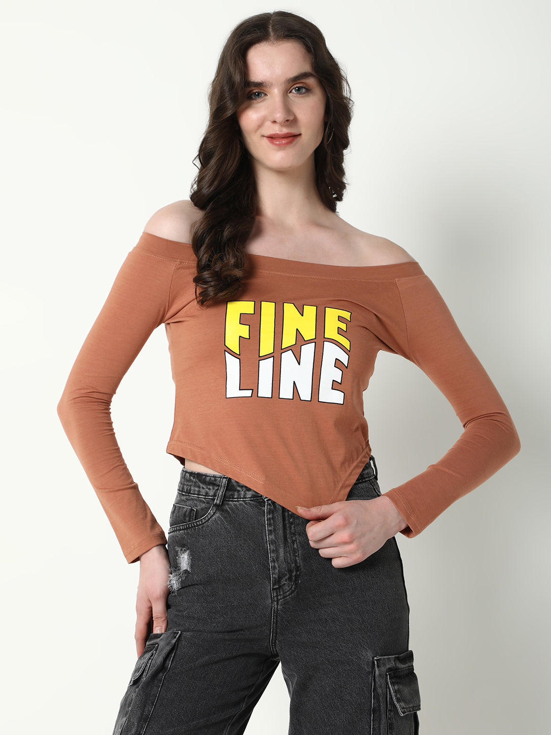 Women Graphic Brown T Shirt